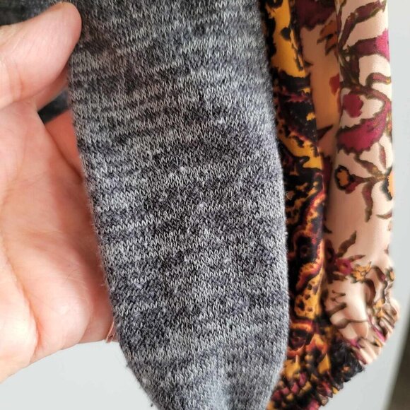 Style & Co Heather grey bodice sweater with orange, rust and black pattern - Picture 4 of 10